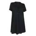 thumbnail image 1 of eVogues Women's Lace Up A-Line Dress Black, 1 of 4