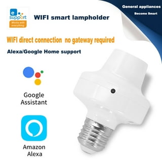 Tuya Wi-Fi Smart Light Bulb Holder, Smart Slampher, E27 Wireless Lamp  Holder Real Timer for Smart Home, with Remote Control,Timing Function,  Voice Control 