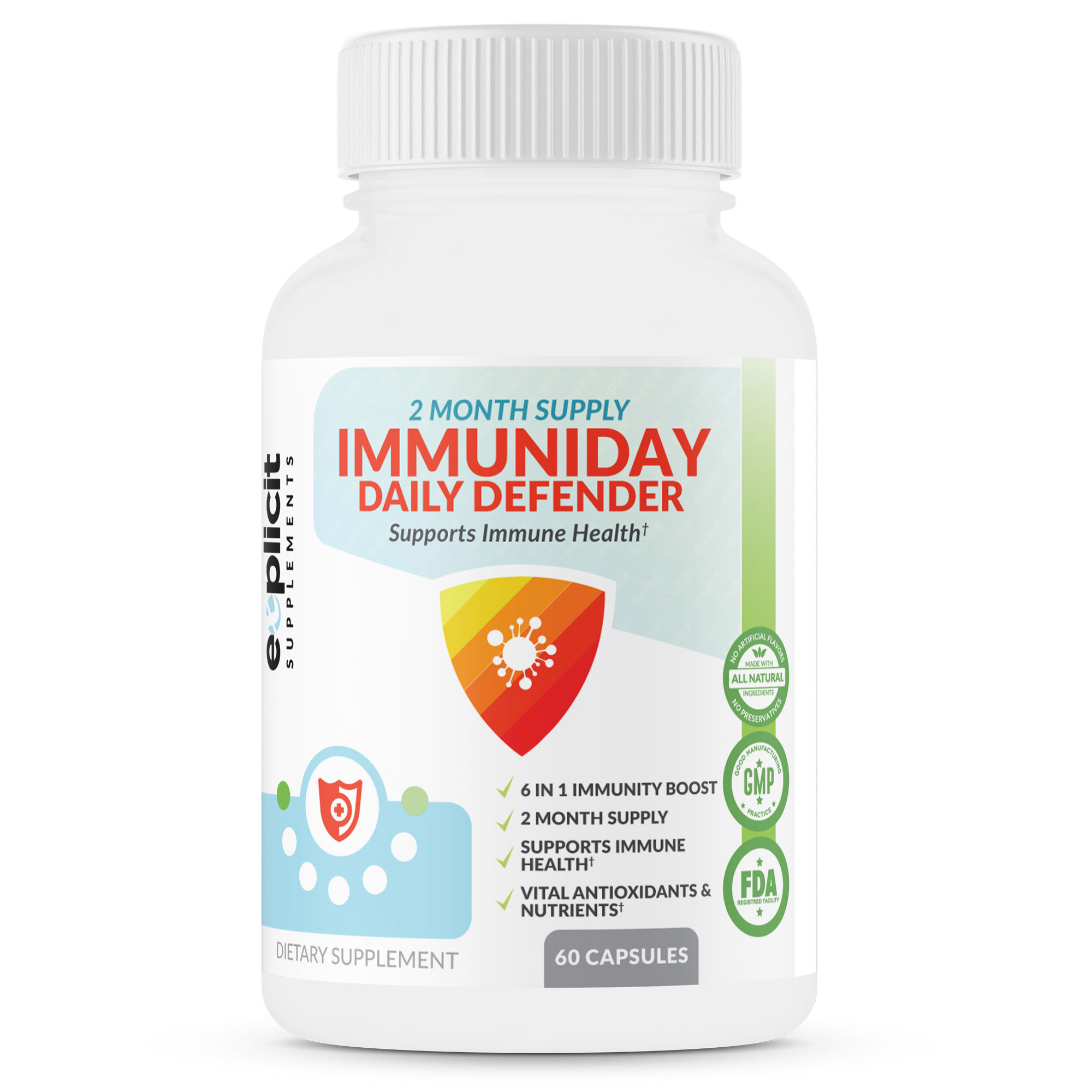 eXplicit Supplements ImmuniDay Daily Defender with Elderberry