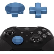 eXtremeRate 2Pcs Metallic Neptune Blue Magnetic Stainless Steel D-Pads, for Xbox Elite 1/2, Replacement Parts Directional Pad Button Kits for Xbox One Elite & Xbox One Elite Series 2 Controller