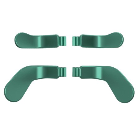 eXtremeRate 4 pcs Metallic Aqua Green Stainless Steel Paddles, Replacement Interchangeable Hair Trigger Locks for Xbox One Elite, Xbox Elite Series 2 & Elite 2 Core Controller