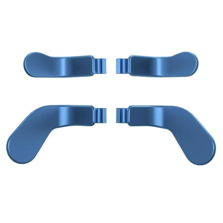 eXtremeRate 4 pcs Metallic Neptune Blue Stainless Steel Paddles, Replacement Interchangeable Hair Trigger Locks for Xbox One Elite, Xbox Elite Series 2 & Elite 2 Core Controller