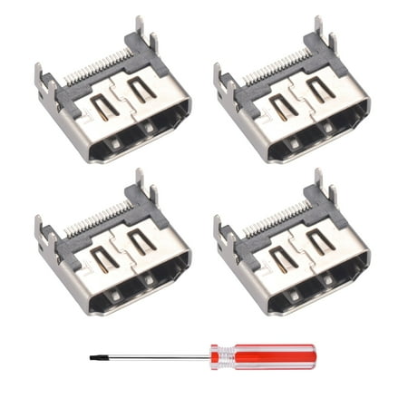 eXtremeRate 4x Repair Socket Interface Connector Replacement for PS4 Console - Screwdriver Included