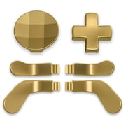 eXtremeRate 6 in 1 Metallic Hero Gold Magnetic Stainless Steel D-pads Replacement Back Paddles for Xbox Elite , Direction Keys Back Buttons for Xbox Elite & Elite Series 2 Controller