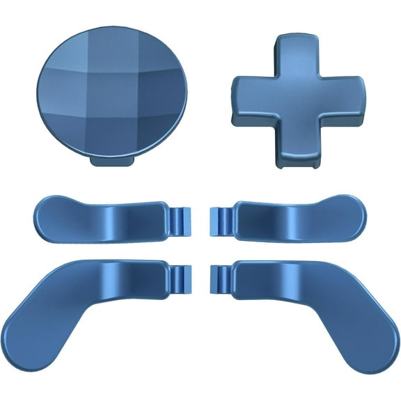 eXtremeRate 6 in 1 Metallic Neptune Blue Magnetic Stainless Steel D-pads Replacement Back Paddles for Xbox Elite V1/V2 Controller Direction Keys Back Buttons for Xbox Elite & Elite Series 2 Controller