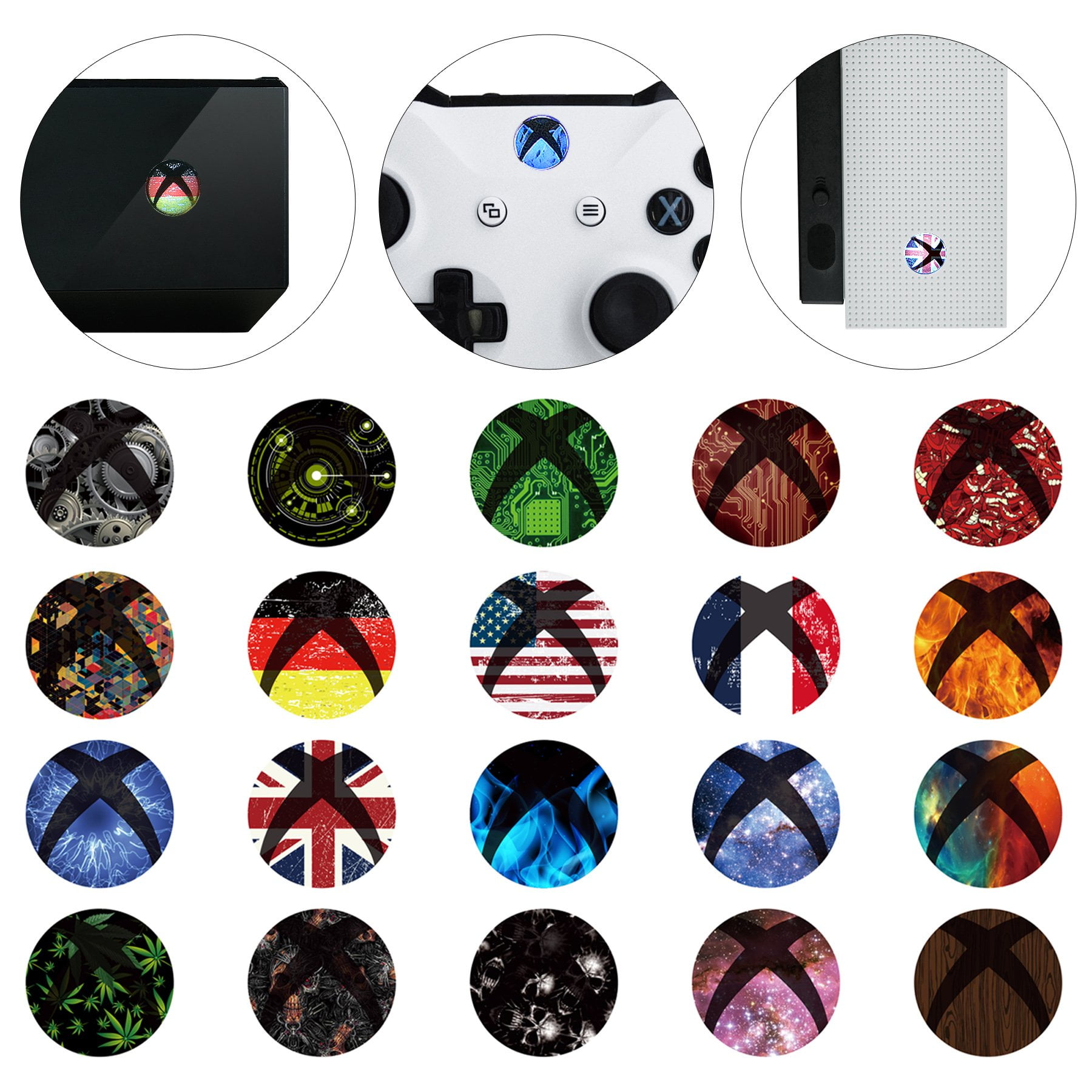eXtremeRate 60 pcs Custom Home Button Power Switch Stickers Skin Cover