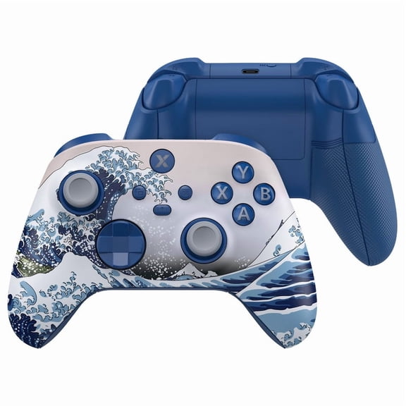 eXtremeRate ASR Performance Shell for Xbox Series X/S - Diamond Texture Rubberized Grip w/ The Great Wave