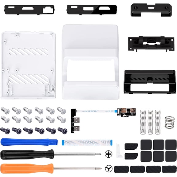 eXtremeRate AiryDocky Kit White Replacement Case Mini Dock Shell Cover for Nintendo Switch/OLED Dock