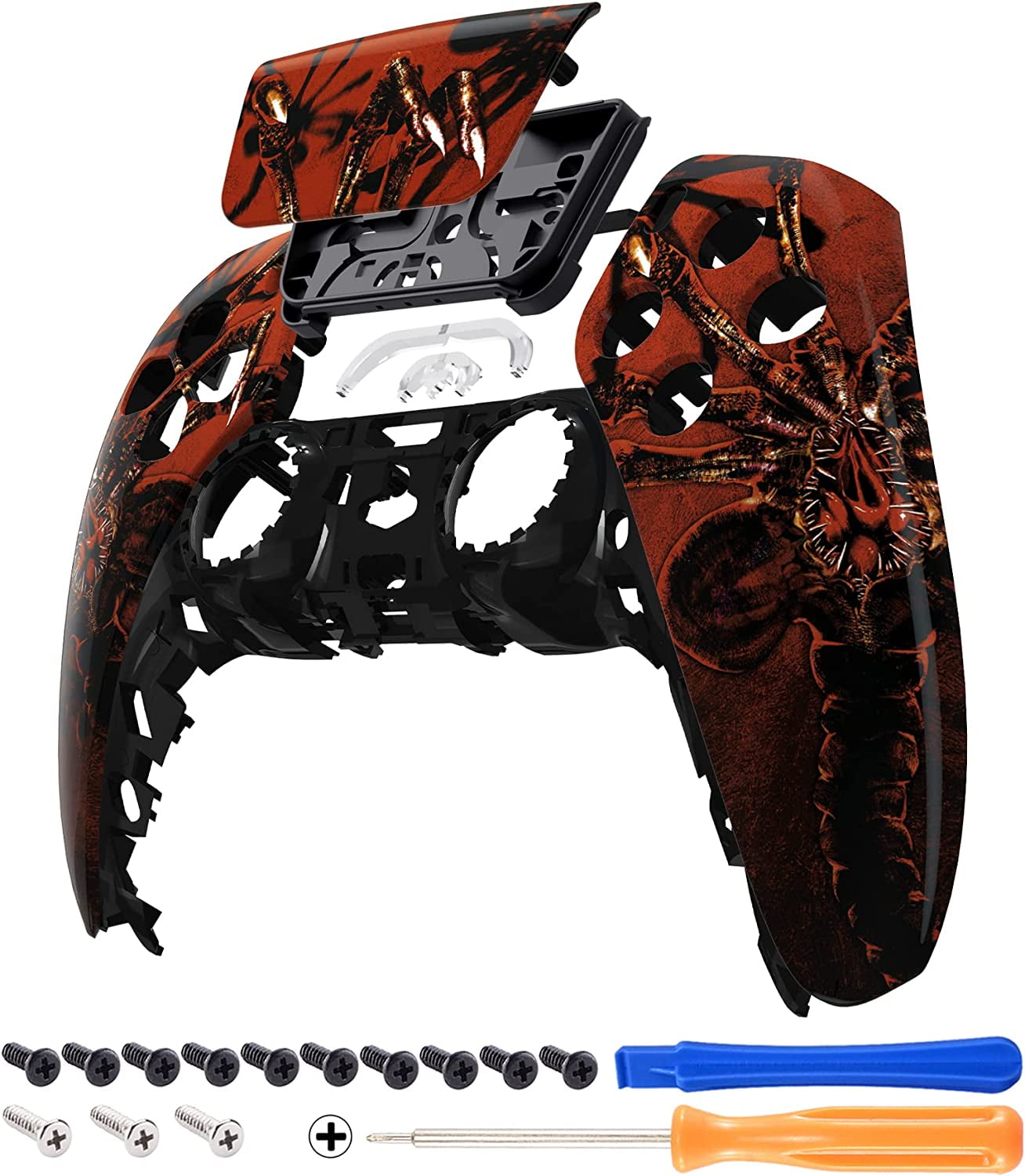 eXtremeRate Alien Fear Touchpad Replacement Front Housing Shell for ps5 Controller BDM-010/020/030/040