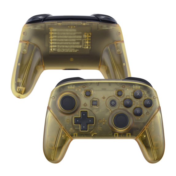 eXtremeRate Amber Yellow Faceplate Backplate Handles for Nintendo Switch Pro Controller, DIY Replacement Grip Housing Shell Cover for Nintendo Switch Pro - Controller NOT Included