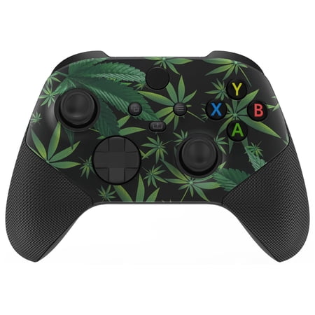 eXtremeRate Anti Sticks Rubbing Rings - Custom Faceplate for Xbox Series X & S Controller - Green Weeds