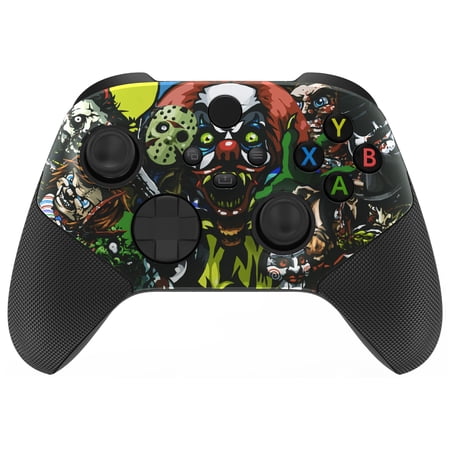 eXtremeRate Anti Sticks Rubbing Rings - Custom Faceplate for Xbox Series X & S Controller - Scary Party