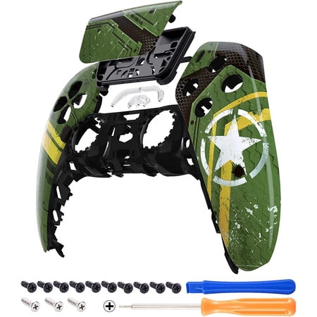 eXtremeRate Army Mecha Replacement Touchpad Front Housing Shell for ps5 Controller BDM-010/020/030/040