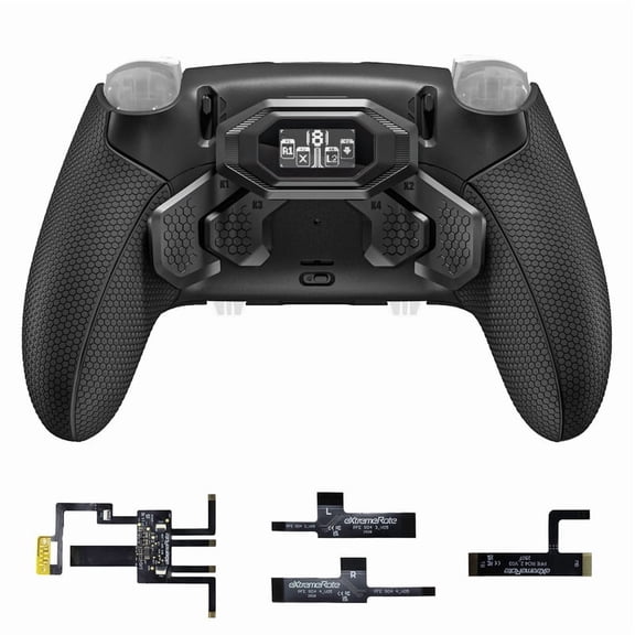 eXtremeRate BEYOND Kit for PS5 Edge - OLED Display Paddles w/ 4 Remappable Buttons & Rubberized Grip (Black)