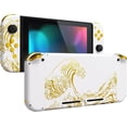 thumbnail image 1 of eXtremeRate Back Plate for Nintendo Switch Console, NS Joycon Handheld Controller Housing Shells with Full Set Buttons, DIY Shell for Nintendo Switch - The Great GOLDEN Wave Off Kanagawa - White, 1 of 8