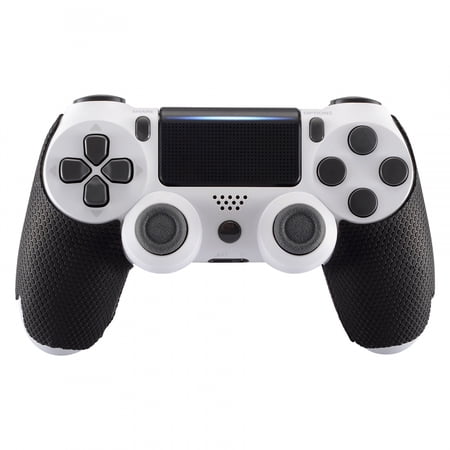 eXtremeRate Black Anti-Skid Sweat-Absorbent Textured Rubber Handle Grips for PS4 Slim Pro Controller