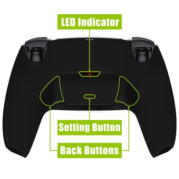 eXtremeRate Black Back Paddles Kit Upgrade Board Back Shell Buttons for PS5 Controller BDM-010/020