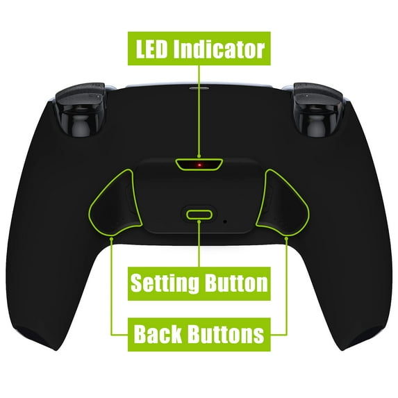 eXtremeRate Black Back Paddles Kit Upgrade Board Back Shell Buttons for PS5 Controller BDM-010/020