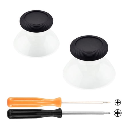 eXtremeRate Black & Clear Dual-Color Replacement 3D Joystick Thumbsticks, Analog Thumb Sticks with Cross Screwdriver for Nintendo Switch Pro Controller