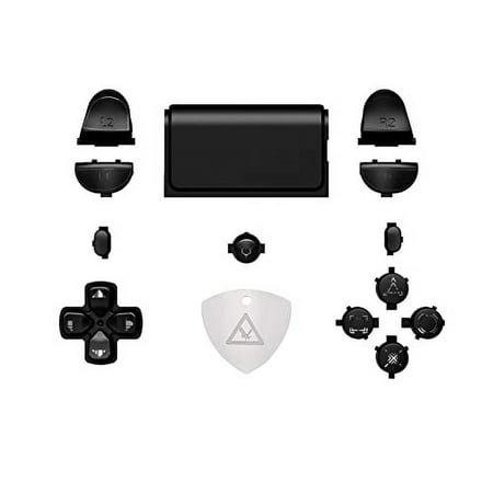 eXtremeRate Black Custom Classical Symbols Replacement Full Set Buttons for ps4 Slim Pro Controller