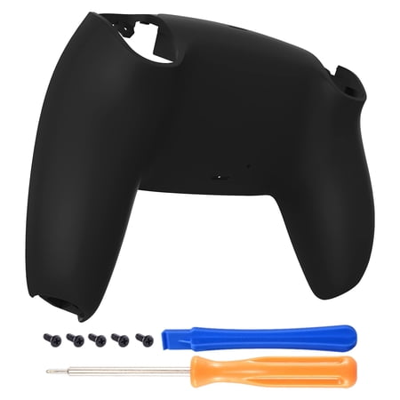 eXtremeRate Black Grip Back Housing Bottom Shell Replacement Back Shell for ps5 Controller BDM-010/020/030/040