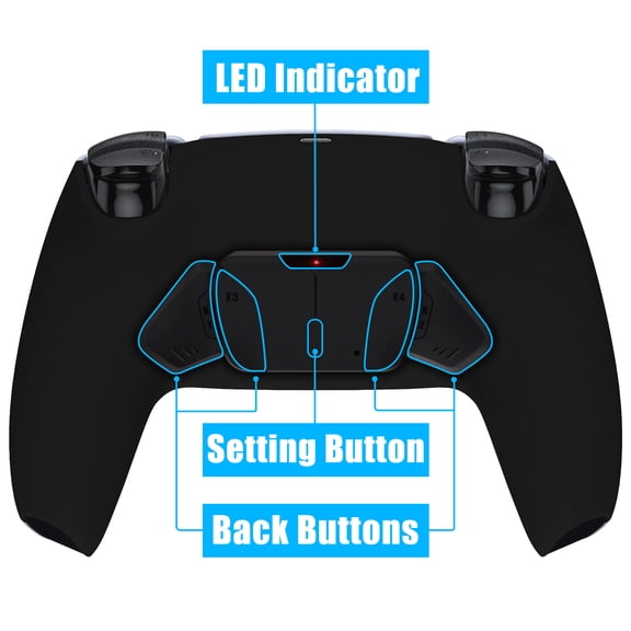 eXtremeRate Black RISE4 Remap Kit Upgrade Board Back Shell 4 Back Buttons  for PS5 Controller BDM 010/020