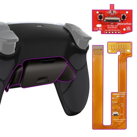 eXtremeRate Black Real Metal Buttons Kit Upgrade Board & Redesigned Back Shell & Buttons Set for ps5 Controller BDM-030/040