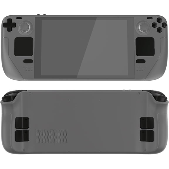 eXtremeRate Black Replacement ABXY D-pad Trackpad Bumpers Triggers Buttons w/Screwdriver Tools for Steam Deck LCD Handheld Console
