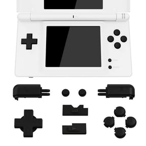 eXtremeRate Black Replacement Full Set Buttons for Nintendo DS Lite Handheld Console, Custom D-pad A B X Y Start Select R L Power Volume Keys for Nintendo DS Lite NDSL - Console NOT Included