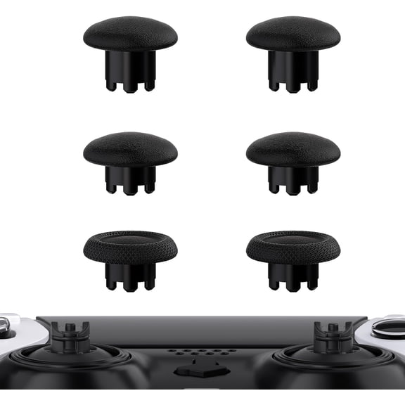 eXtremeRate Black Replacement Swappable Thumbsticks for PS5 Edge Controller, Custom Interchangeable Analog Stick Joystick Caps for PS5 Edge Controller - Controller & Thumbstick Base NOT Included