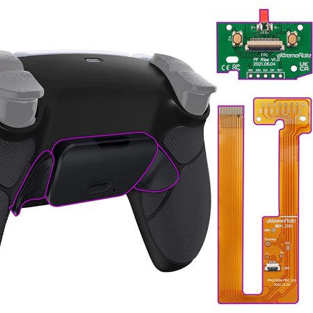 eXtremeRate Black Rubberized Grip Paddles Kit Upgrade Board & Back Shell Buttons for PS5 Controller BDM-030/040