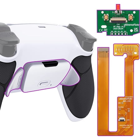 eXtremeRate Black Rubberized Grip Paddles Kit Upgrade Board & Back Shell Buttons for PS5 Controller BDM-030/040