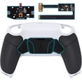 thumbnail image 1 of eXtremeRate Black Rubberized Grip Remap Kit Upgrade Board White Back Shell 4 Buttons for PS5 Controller BDM 010/020, 1 of 7