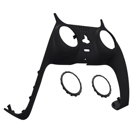 eXtremeRate Black Trim Shell Replacement Clip Shell Cover w/Accent Rings for ps5 Controller