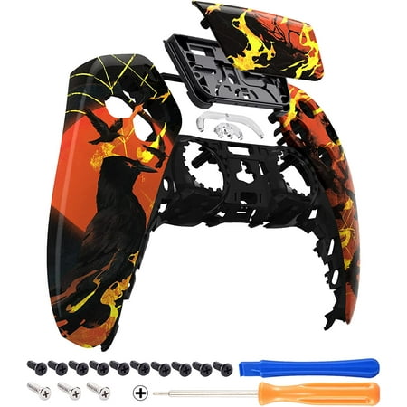 eXtremeRate Blood Moon Raven Touchpad Front Housing Shell Replacement Cover for ps5 Controller BDM-010/020/030/040