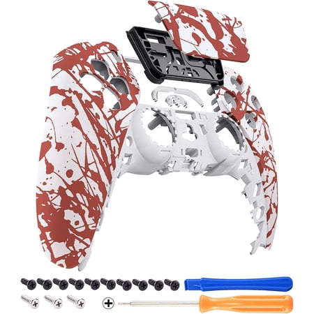 eXtremeRate Blood Patterned Touchpad Front Housing Shell Replacement Cover for ps5 Controller BDM-010/020/030/040
