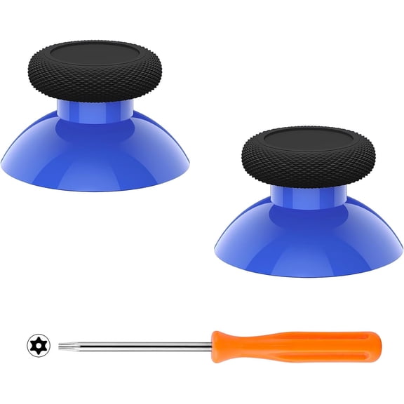 eXtremeRate Blue & Black Replacement Thumbsticks Custom Analog Stick Buttons for Xbox Core Wireless Controller