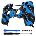 thumbnail image 1 of eXtremeRate Blue Coating Splash Replacement Housing Case for ps4 Slim Pro Controller JDM-040/050/055, 1 of 5