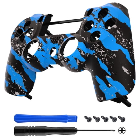 eXtremeRate Blue Coating Splash Replacement Housing Case for ps4 Slim Pro Controller JDM-040/050/055