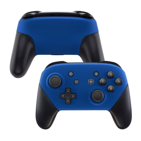 eXtremeRate Blue Faceplate and Backplate for Nintendo Switch Pro Controller, Soft Touch DIY Replacement Shell Housing Case for Nintendo Switch Pro - Controller NOT Included