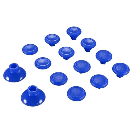 eXtremeRate Blue Plastic Bottom Removable Thumbstick Joystick for PS5 for PS4 All Model Controller, Replacement Parts Adjustable Height Analog Thumb Stick for Xbox One S X Elite Controller