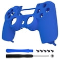 thumbnail image 1 of eXtremeRate Blue Soft Touch Custom Faceplate Shell Compatible with ps4 Slim Pro Controller CUH-ZCT2 JDM-040/050/055 - Controller NOT Included, 1 of 5