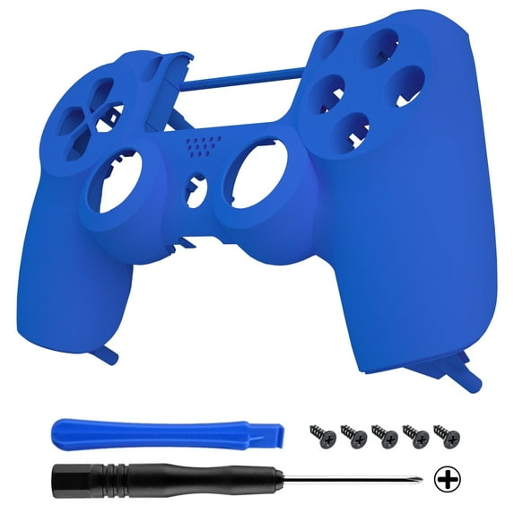 eXtremeRate Blue Soft Touch Custom Faceplate Shell Compatible with ps4 Slim Pro Controller CUH-ZCT2 JDM-040/050/055 - Controller NOT Included