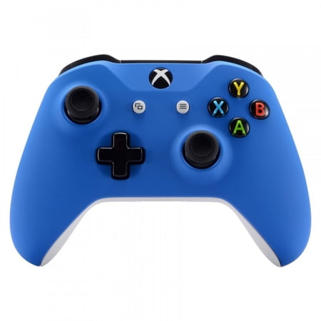eXtremeRate Blue Soft Touch Front Housing Shell Case for Xbox One S/X Controller, Comfortable Replacement Kit Faceplate Cover for Xbox One Wireless Controller Model 1708 - Controller NOT Included
