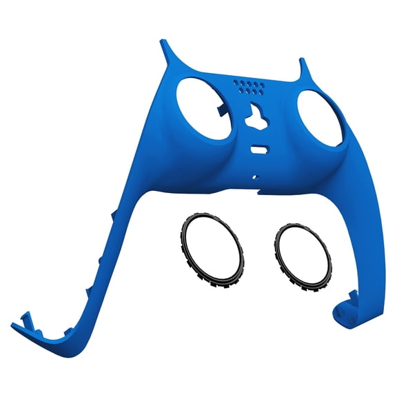 eXtremeRate Blue Trim Shell Replacement Clip Shell w/ Accent Rings for ps5 Controller BDM-010/020/030/040