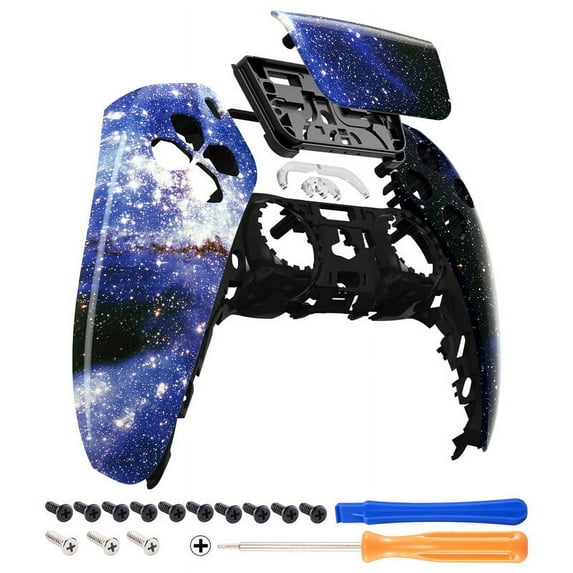 eXtremeRate Blue Universe Touchpad Front Housing Shell Replacement Cover for PS5 Controller BDM-010/020/030/040