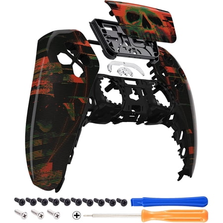 eXtremeRate Blurred Screaming Skull Replacement Touchpad Front Housing Shell for ps5 Controller BDM-010/020/030/040