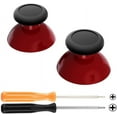 thumbnail image 1 of eXtremeRate Carmine Red & Black Replacement 3D Joystick Thumbsticks, Analog Thumb Sticks with Cross Screwdriver for Nintendo Switch Pro Controller, 1 of 6