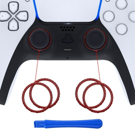 eXtremeRate Carmine Red Replacement Accessories Accent Rings for ps5 Controller BDM-010/020/030/040