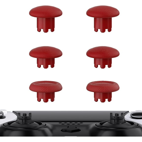 eXtremeRate Carmine Red Replacement Swappable Thumbsticks for PS5 Edge Controller, Custom Interchangeable Analog Stick Joystick Caps for PS5 Edge Controller - Controller & Thumbstick Base NOT Included